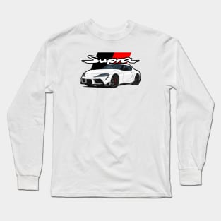 Car Supra 5th Generation GR A90 white Long Sleeve T-Shirt